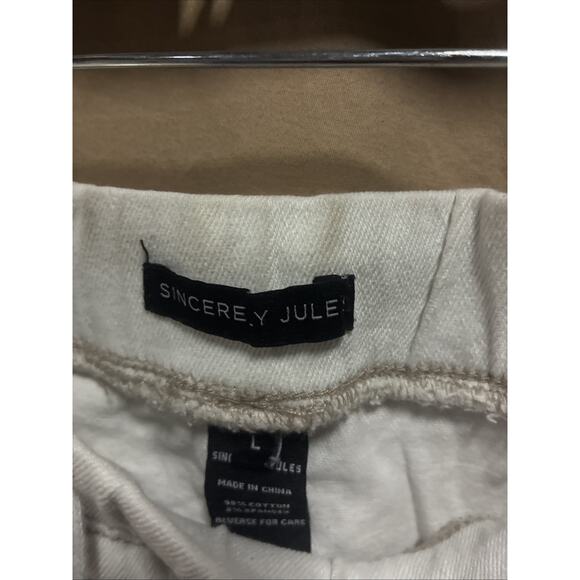 Sincerely Jules White Distressed Ripped Drawstring Jogger Jeans Size L - Picture 2 of 3